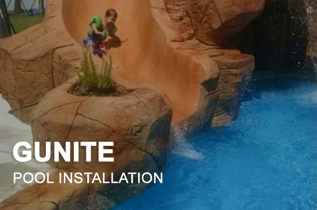 gunite swimming pool installation